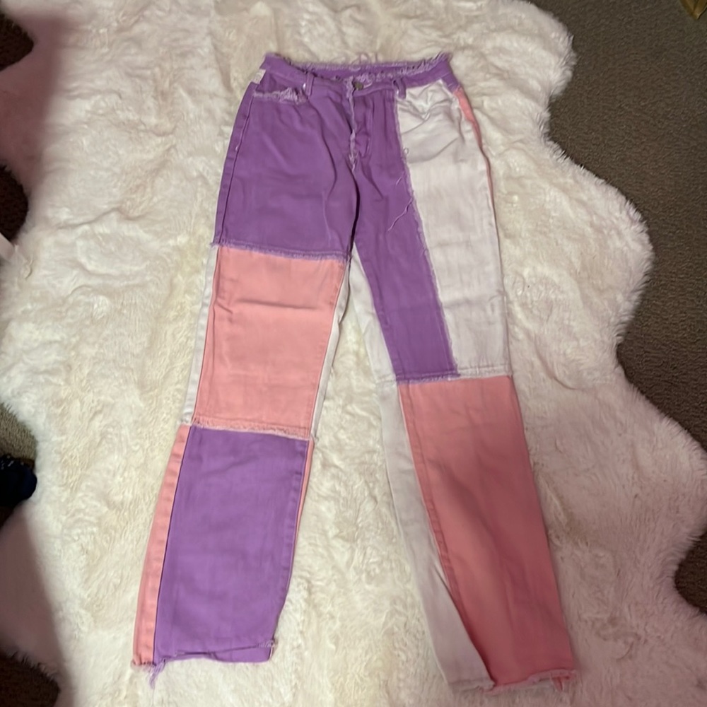 multicolored jeans